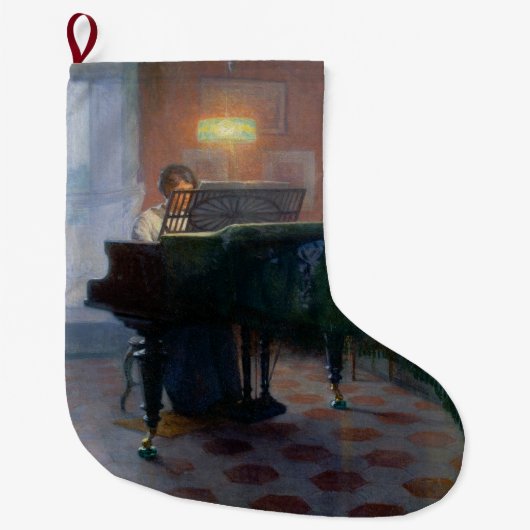 De pianospeler (pianist) (Vrouw muzikant) Grote Kerstsok (Voorkant)