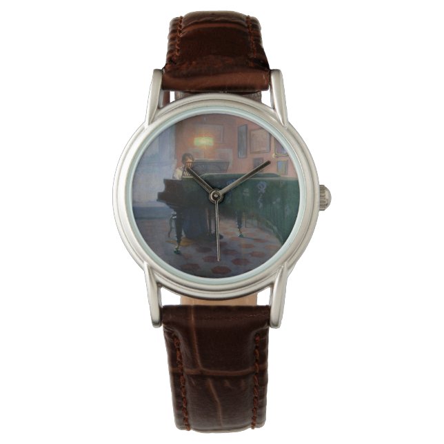 De pianospeler (pianist) (Vrouw muzikant) Horloge (Voorkant)