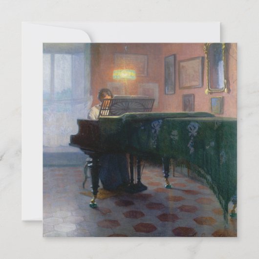 De pianospeler (pianist) (Vrouw muzikant) Kaart (Voorkant)