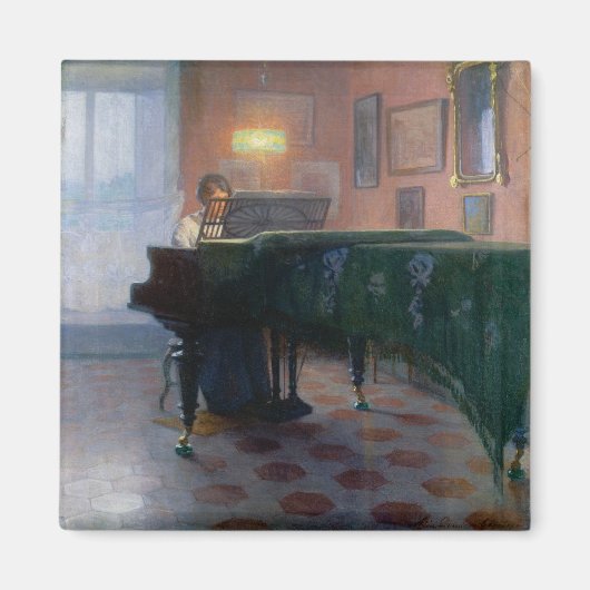 De pianospeler (pianist) (Vrouw muzikant) Magneet (Voorkant)