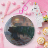 De pianospeler (pianist) (Vrouw muzikant) Papieren Bordje (Feest)