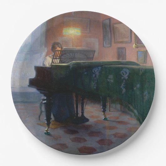 De pianospeler (pianist) (Vrouw muzikant) Papieren Bordje (Voorkant)