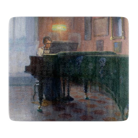 De pianospeler (pianist) (Vrouw muzikant) Snijplank (Voorkant)