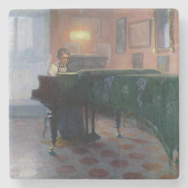 De pianospeler (pianist) (Vrouw muzikant) Stenen Onderzetter