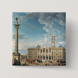 De Piazza Santa Maria Maggiore, 1752 Vierkante Button 5,1 Cm