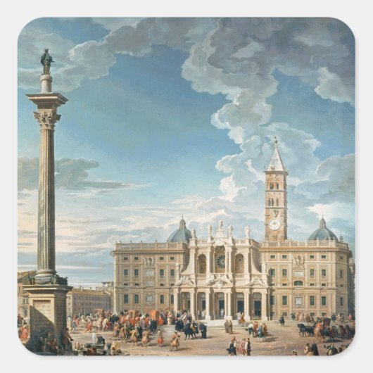 De Piazza Santa Maria Maggiore, 1752 Vierkante Sticker (Voorkant)
