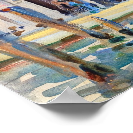 De Piazzetta (ca. 1911) van John Singer Sargent Poster (Hoek)