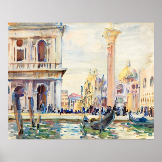 De Piazzetta (ca. 1911) van John Singer Sargent Poster (Voorkant)