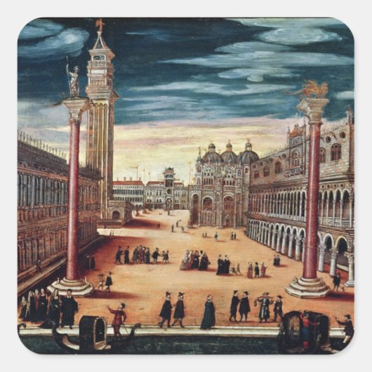 De Piazzetta di San Marco, Venetië Vierkante Sticker (Voorkant)