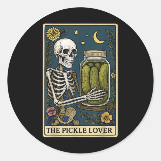 De Pickle Lover Tarot Kaart Ronde Sticker (Voorkant)