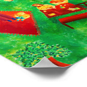 De picknick hedendaagse kunst Acrylschilderende ji Poster (Hoek)