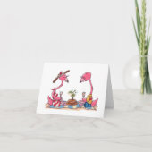 De Picknick Notecard van de Flamingo van het Kaart (Voorkant)