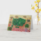 De Picknick van de aardbei met Weinig Twijfel Kaart (Gele Bloem)