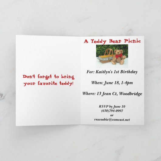 De Picknick van de teddybeer (Binnen)