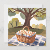 De Picknick | Waterverfkaart met Rieten Mand (Voorkant)