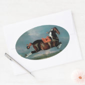 De Piebald Piebald Horse "Ceheld-opfok" Ovale Sticker (Envelop)