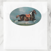 De Piebald Piebald Horse "Ceheld-opfok" Ovale Sticker (Tas)