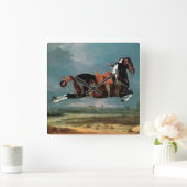 De Piebald Piebald Horse "Ceheld-opfok" Vierkante Klok (Huis)