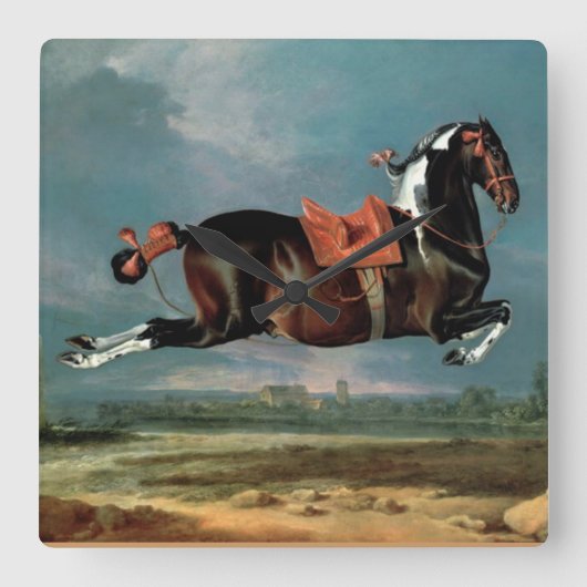 De Piebald Piebald Horse "Ceheld-opfok" Vierkante Klok (Voorkant)