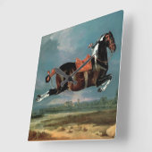 De Piebald Piebald Horse "Ceheld-opfok" Vierkante Klok (Hoek)