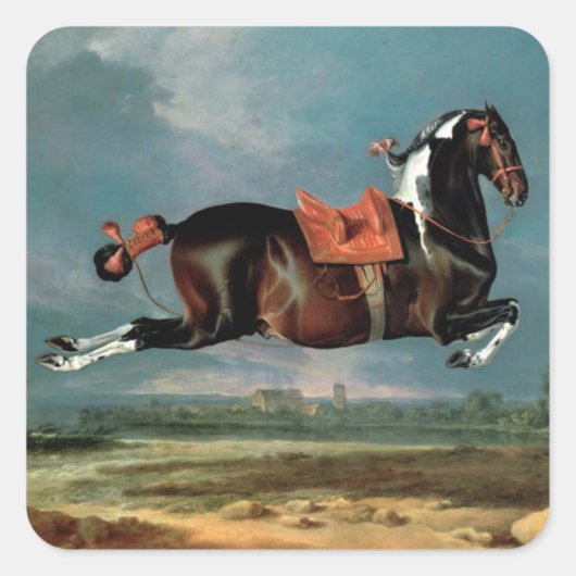 De Piebald Piebald Horse "Ceheld-opfok" Vierkante Sticker (Voorkant)