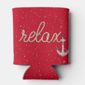 De piek haalt Tekst met Anker opnieuw Blikjeskoeler (Achterkant)