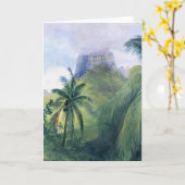 De "piek van Mauna Roa" - John LaFarge Card Kaart (Gele Bloem)