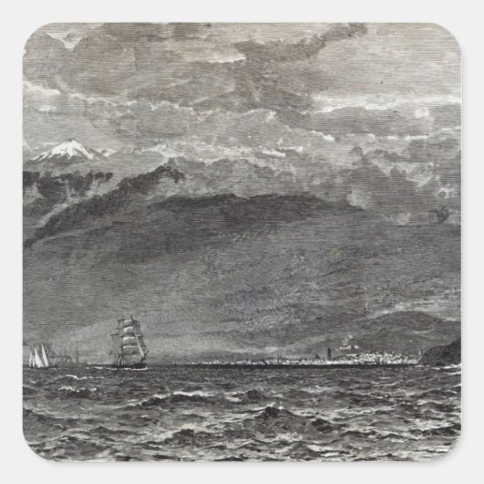 De piek van Teneriffe, Sante Cruz Vierkante Sticker (Voorkant)