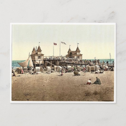 De pier, Ahlbeck, Pommeraina sic, Duitsland, zeldz Briefkaart (Voorkant)