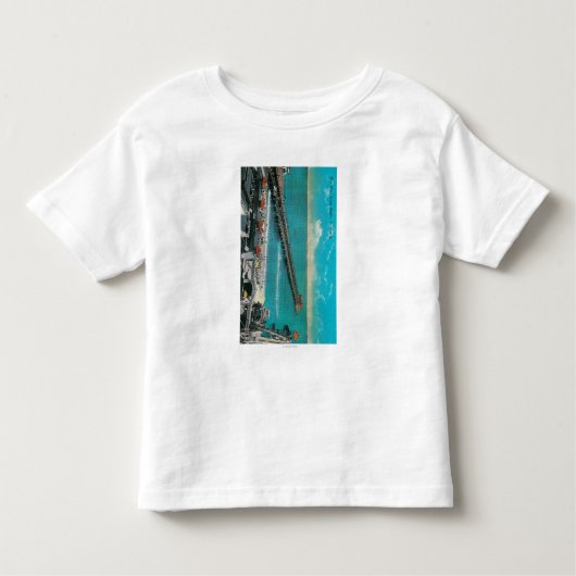De pier, de strand en de lange band kinder shirts (Voorkant)