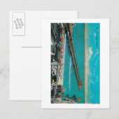 De pier, de strand en de lange beach briefkaart (Voorkant / Achterkant)
