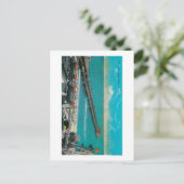 De pier, de strand en de lange beach briefkaart (Staand voorkant)