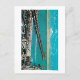 De pier, de strand en de lange beach briefkaart