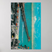 De pier, de strand en de lange beach poster (Voorkant)