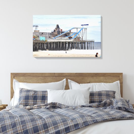 De Pier op Seaside Heights- Zomer van 2012 Canvas Afdruk (Insitu (Slaapkamer))