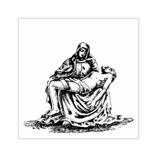 De Pieta Sorrowful Mary en Jesus Good Vrijdag Rubberstempel