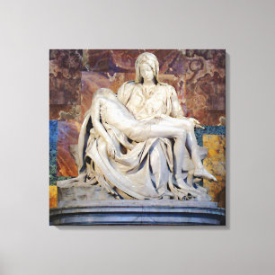 De Pieta van Michelangelo Canvas Afdruk