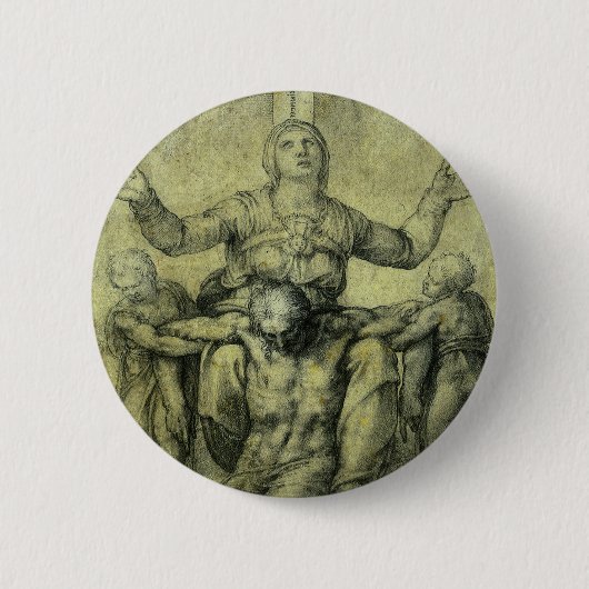 De Piëta van Michelangelo voor Vittoria Colonna Ronde Button 5,7 Cm (Voorkant)