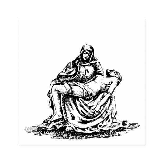 De Pieta Verdrietige Maria en Jezus Goede Vrijdag Rubberstempel (Afrduk)