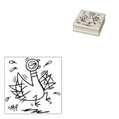 De Pigeon Freakout Wood Art Stamp Rubberstempel (Gestempeld)