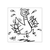 De Pigeon Freakout Wood Art Stamp Rubberstempel (Afrduk)