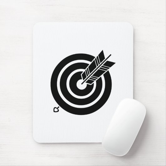 De pijl raakte een rond doel Muismatten (Met muis)