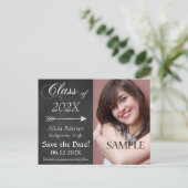 De Pijl van het Chalkboard sparen het Afstuderen v Briefkaart (Staand voorkant)