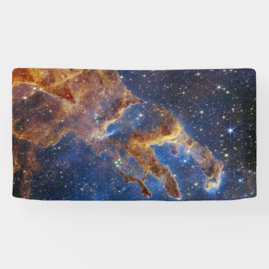 De pijlers van de schepping kijken als T-Rex Spandoek (Horizontaal)