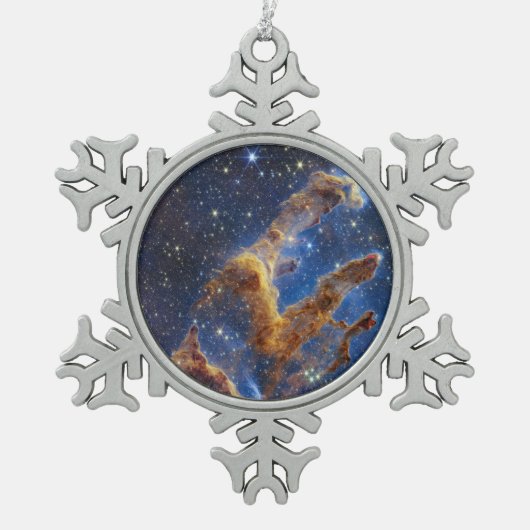 De pijlers van de schepping kijken als T-Rex Tin Sneeuwvlok Ornament (Voorkant)