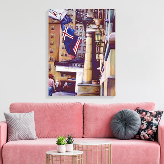 De pijlers van het Plaza Hotel, New York City Canvas Afdruk (Insitu (Woonkamer))