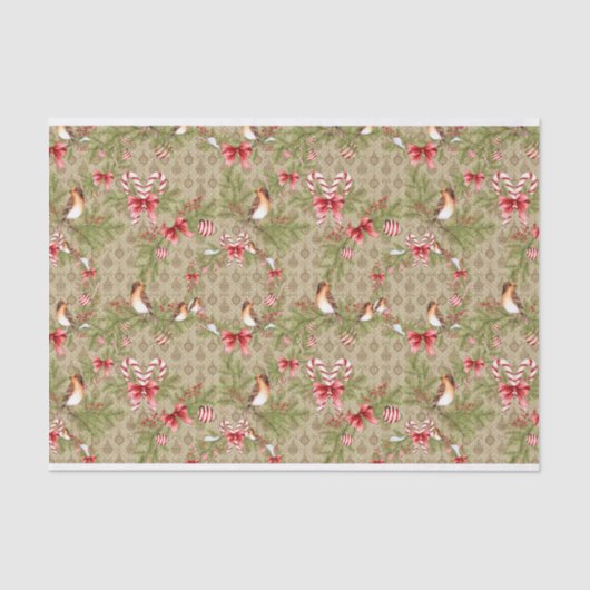 De Pijnboom van de Vogel van Kerstmis van de Tissuepapier (Voorkant)