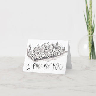De "pijnboom van I voor u", "juffrouw u" wenskaart Kaart