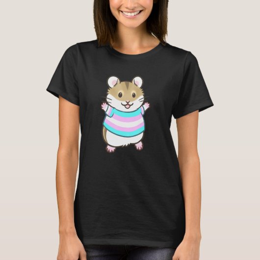 De pijplijn trans-geprikte vlaggenhamster t-shirt (Voorkant)