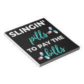 De pillen van de slingin om de rekeningen te betal notitieblok (Schuin)